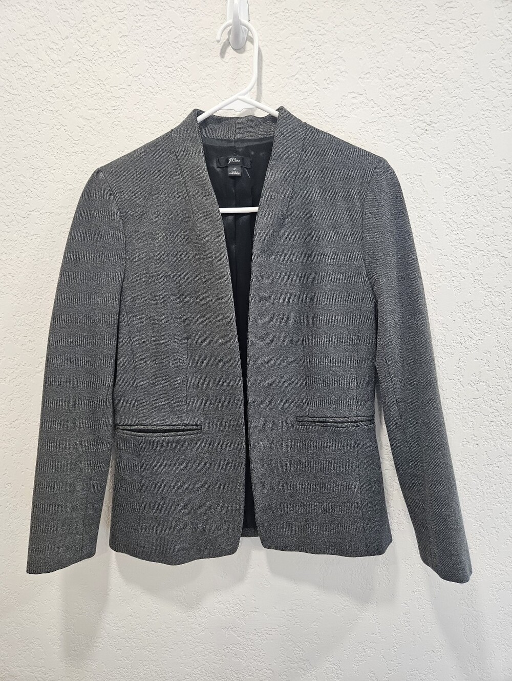 J. Crew Women's Collarless Gray Tailored Blazer - 2nd Of The 1st One Posted - Picture 9 of 12